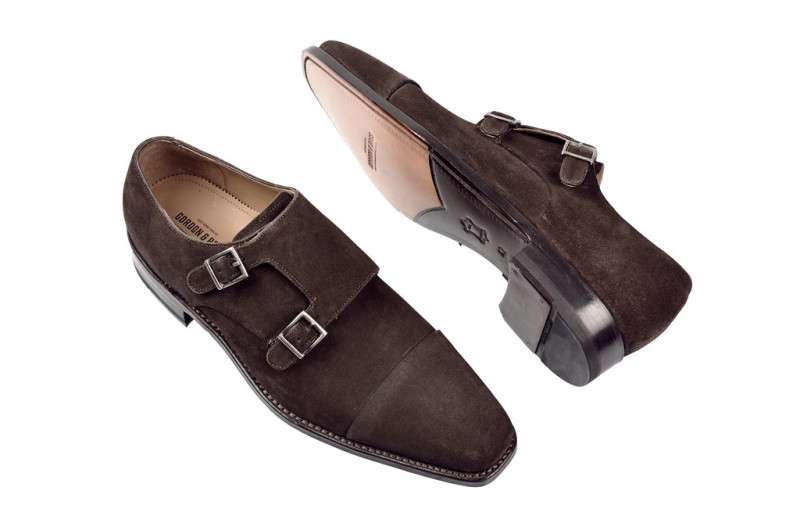 Gordon & Bros Schuhe braun rahmengenähte Velour 4376
