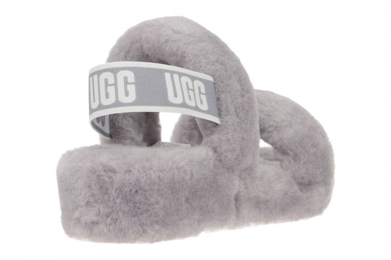 UGG Oh Yeah Hausschuhe grau Fell 1107953