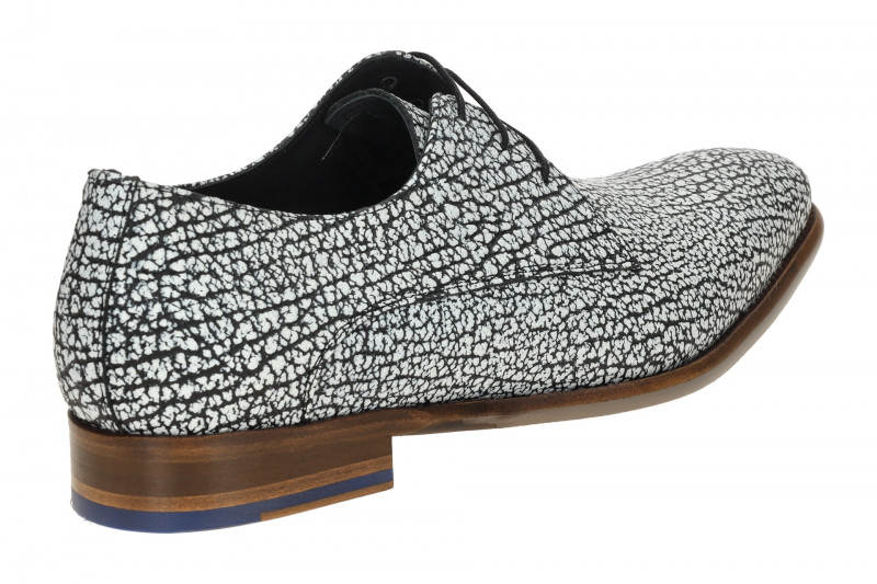 Floris van Bommel De Stijler Schuhe weiß schwarz strukturiert H-Weite 30262