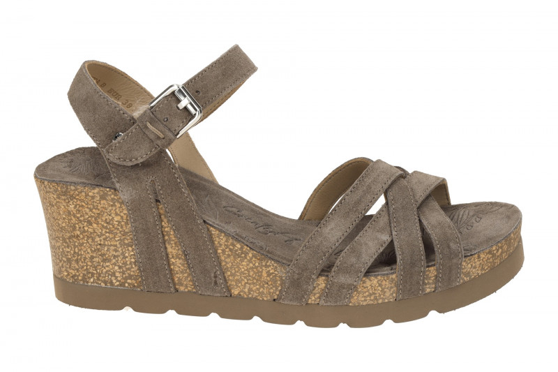 Panama Jack Vera B5 Keil Sandale grau Velour