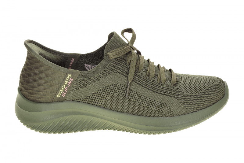 Skechers Ultra Flex Slipper Schuhe grün olive SLIP-INs 150447