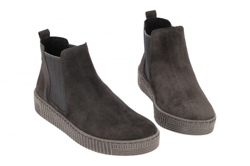 Gabor Stiefelette Chelsea Boots grau Velour 73.731.19