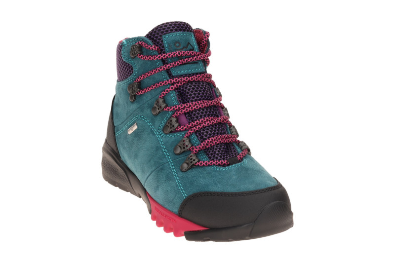 Waldläufer Amiata Stiefelette blau lila H-Weite wasserdicht