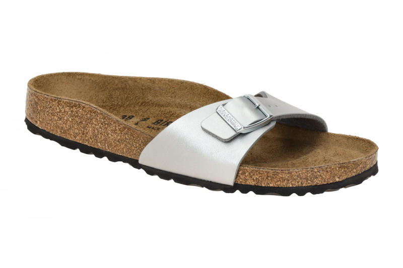 Birkenstock Madrid Pantolette silber grau SCHMAL 40413