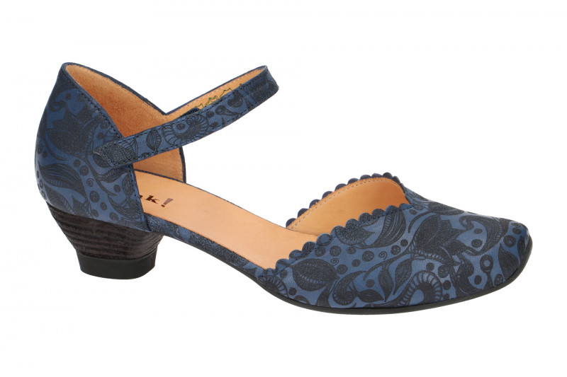 Think Aida Riemchen Pumps blau Laser
