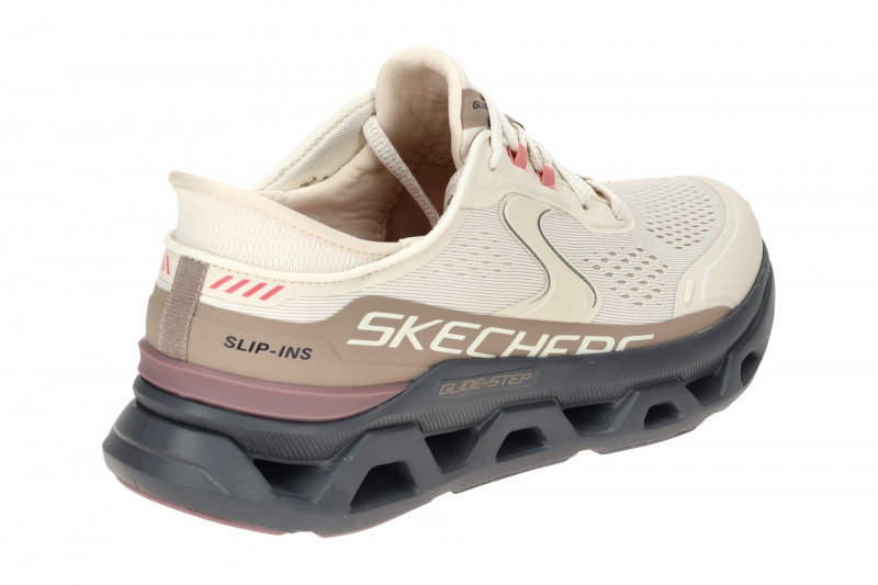 Skechers Glide Step Schuhe beige grau Damen Slip-Ins 150510