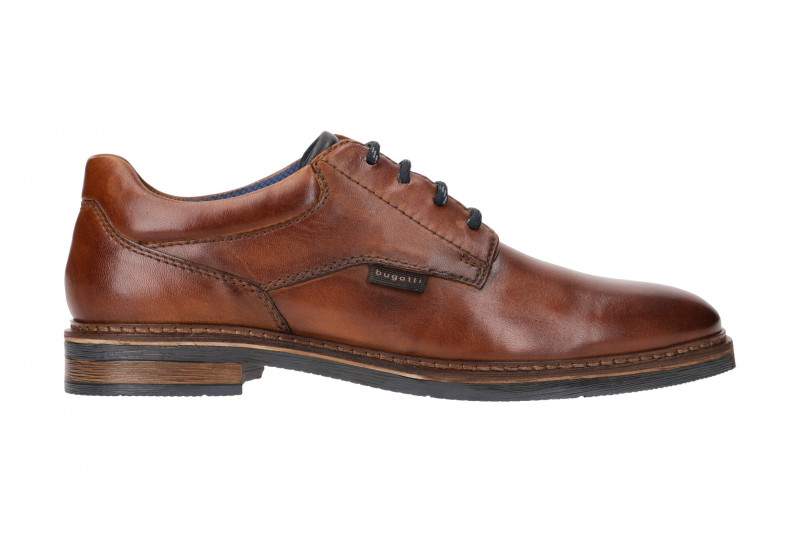 bugatti Maik Exko Schuhe braun cognac Schnürer AES02
