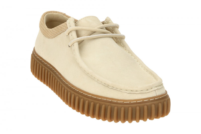 Clarks Torhill Lo Schuhe beige ecru Herren Velour 26180906