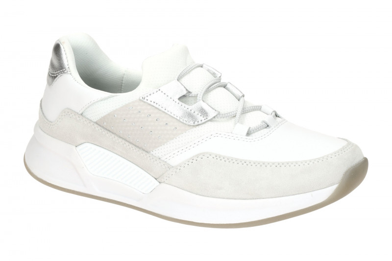 Gabor RollingSoft Slipper Schuhe weiß silber 46.952.56