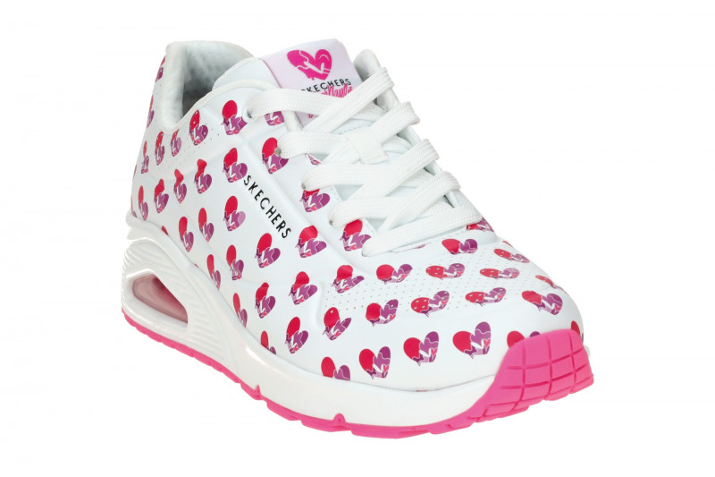 Skechers Uno Schuhe Sneakers weiß pink Herzen 190006