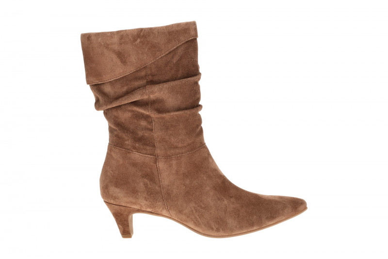 Paul Green Stiefelette braun nut Velour gerafft 8325