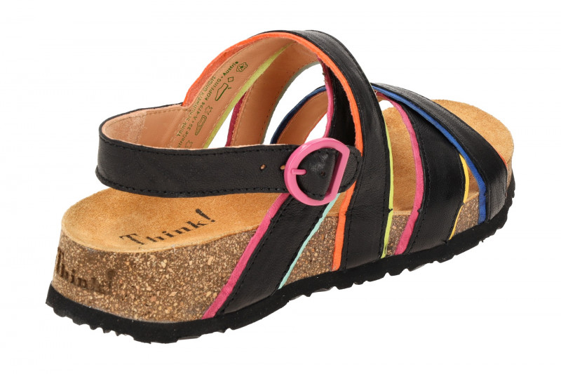 Think Koak Kreuzriemen Sandale schwarz kombi 953