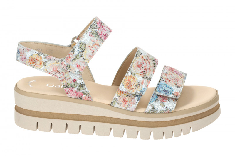Gabor Plateau Sandalen weiß bunt 64.620.30