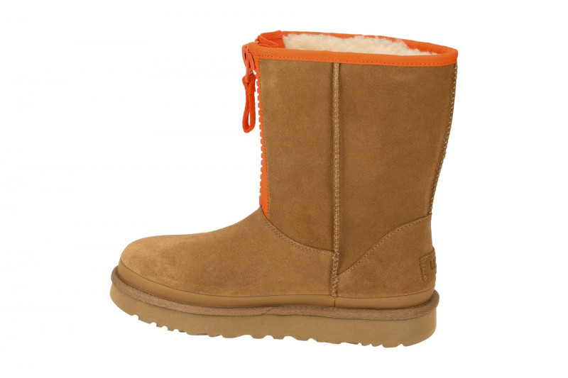UGG CLASSIC SHORT ZIPPER TAPE LOGO Stiefel braun orange 1144035