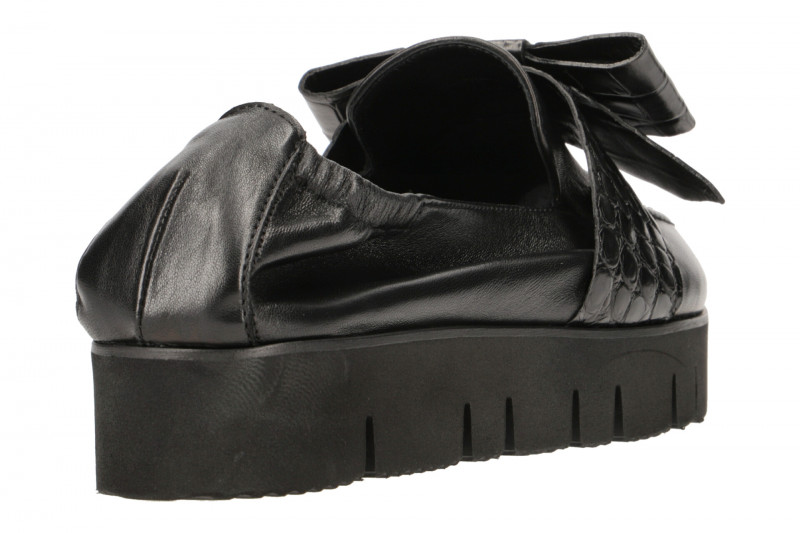 K&S Pia XXL Ballerinas schwarz Kroko 93580
