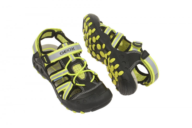 Geox Kinder Sandale Kyle schwarz gelb J42E1C