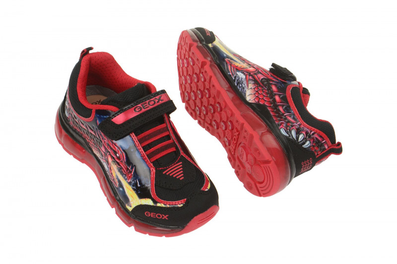 Geox Android Schuhe rot Drachen Blinker J6444A