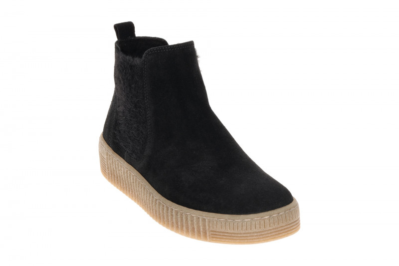 Gabor Stiefelette Chelsea-Boots schwarz Velour 8013.02.013