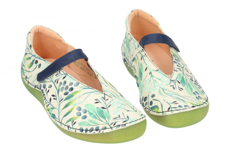 Think Kapsl Schuhe weiß grün Mary-Jane