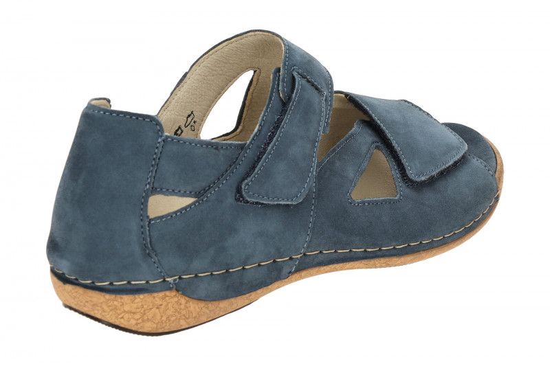 Waldläufer Heliett Sandale blau jeans Klett H-Weite 342025