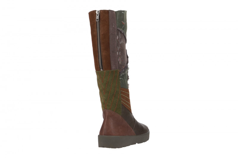 Think Drunta Stiefel grün braun Lammfell
