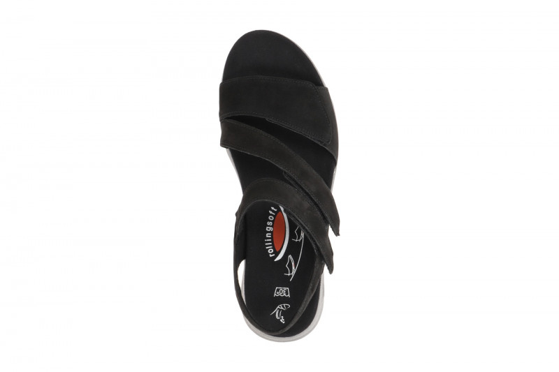 Gabor RollingSoft Sandale schwarz Nubuck 46.882.47