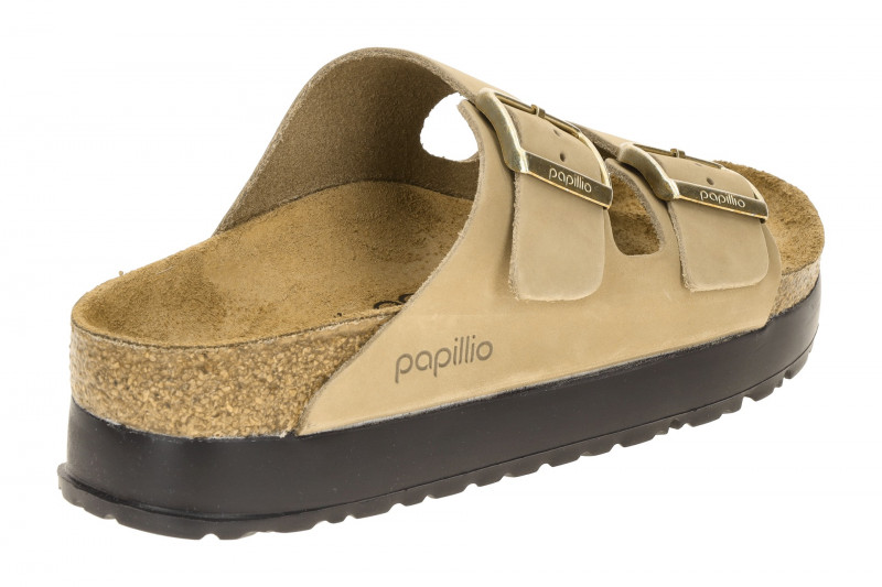 Birkenstock papillio Arizona Flex Pantolette beige sand Schmal 1028379