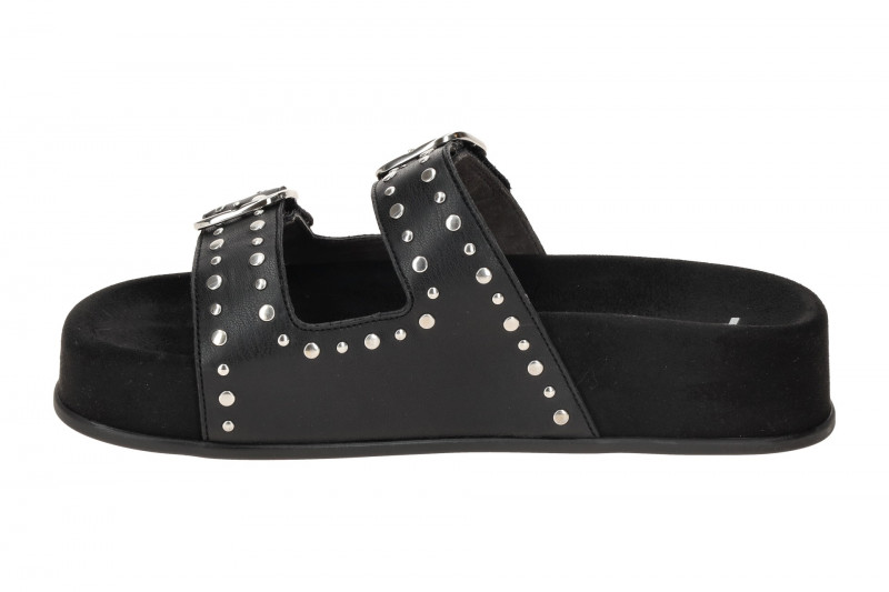 Paul Green Plateau Pantolette schwarz Nieten 6168