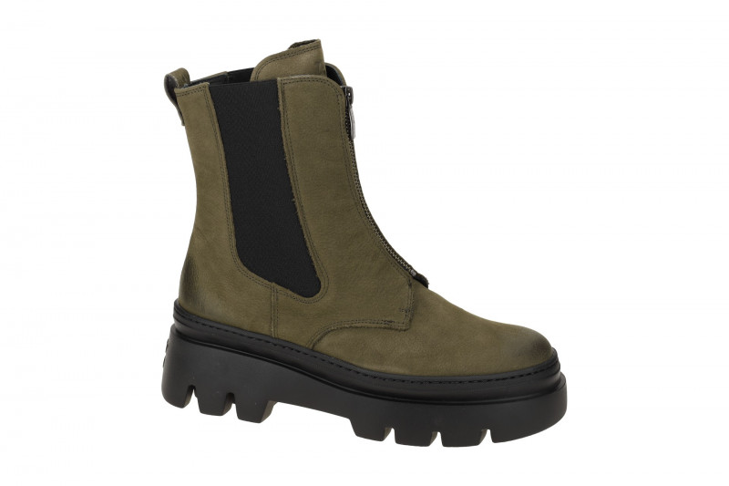 Paul Green 8030 Stiefelette grün Plateau Boots Front-Zip