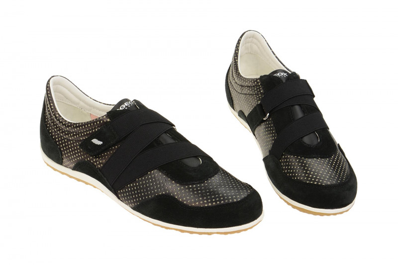 Geox Vega Schuhe schwarz gold gepunktet