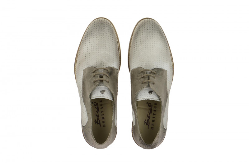 Bello Schuhe weiß grau Piquet HE176