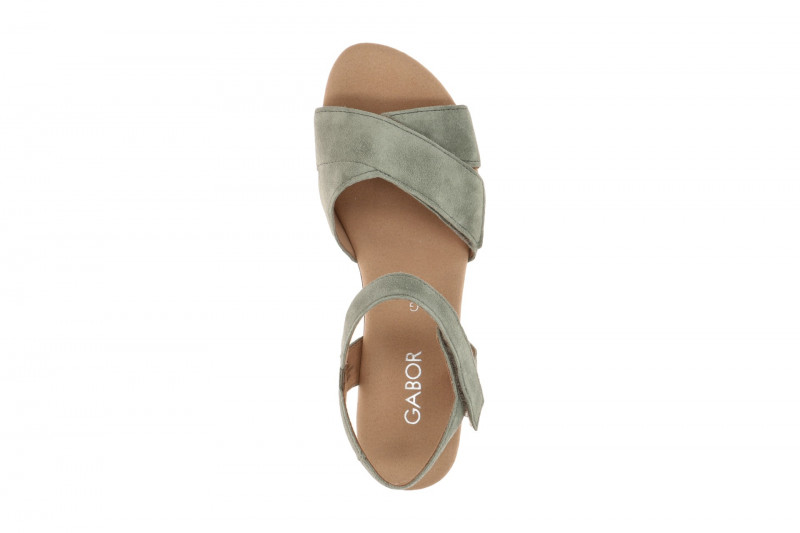 Gabor Plateau Sandalette grün Velour 82.072.44