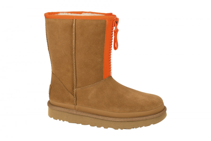 UGG CLASSIC SHORT ZIPPER TAPE LOGO Stiefel braun orange 1144035