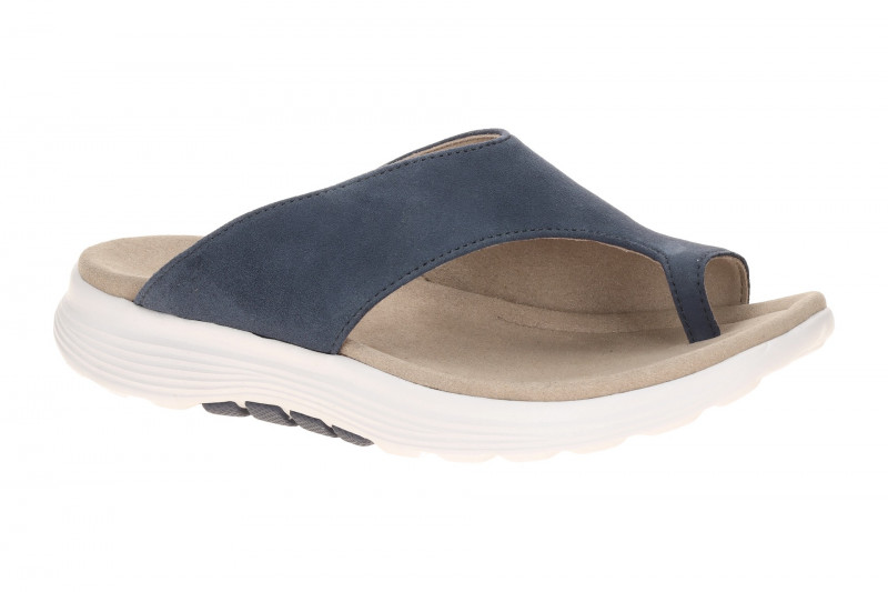 Gabor RollingSoft Pantolette blau marine Velour 86.812.46
