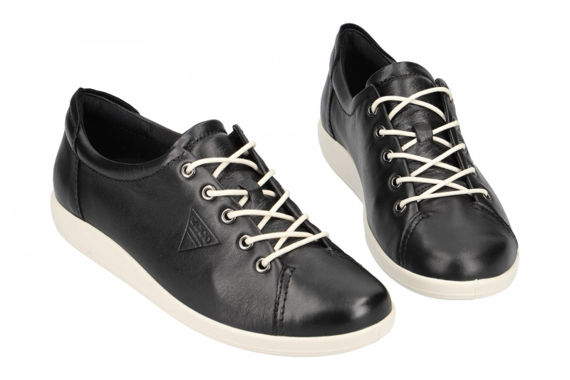 Ecco Soft 2 Schuhe schwarz weiß 20650301001
