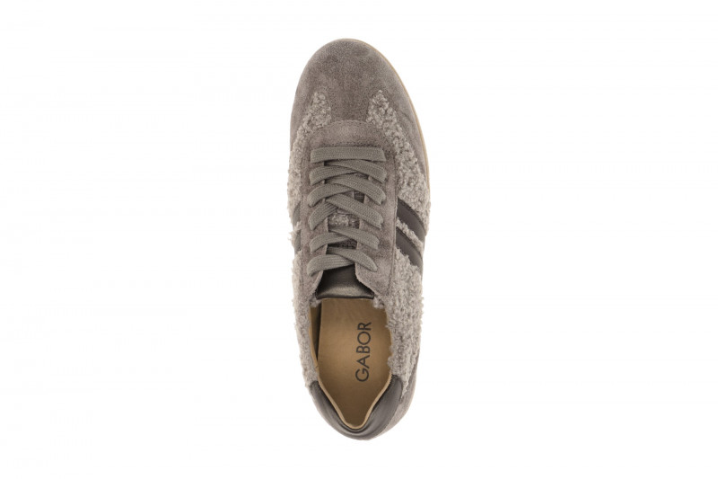Gabor Schuhe Retro-Sneakers taupe grau Fell 6011.01.009