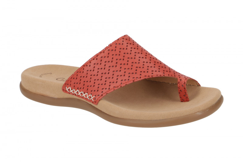 Gabor Zehentrenner Pantolette rot Nappa Stamp