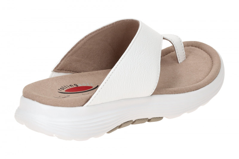 Gabor RollingSoft Pantolette weiß Glattleder 86.812.60