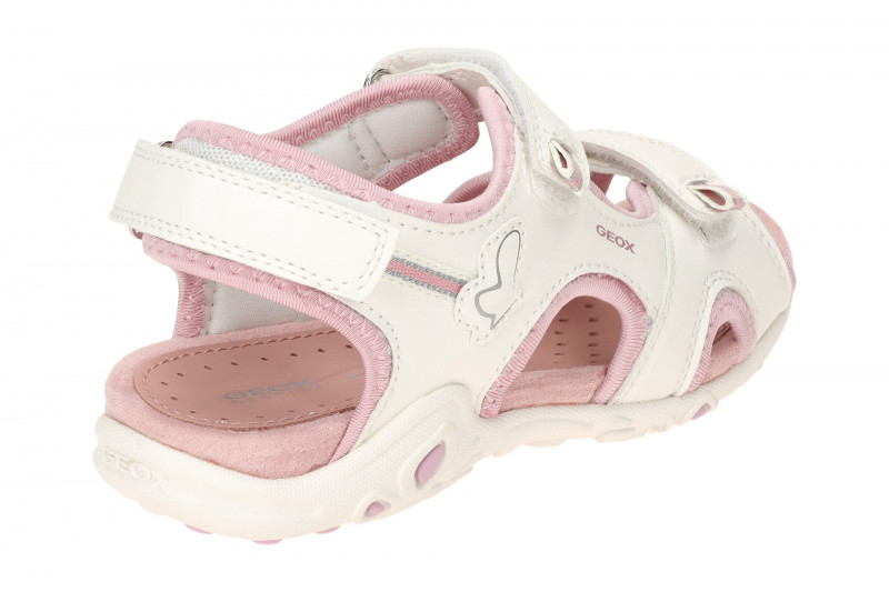 Geox Whinberry Kinder Mädchen Sandale weiß rosa Klett J35GRD