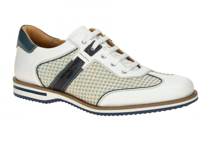 Galizio Torresi Schuhe weiß blau Flecht Muster 310530