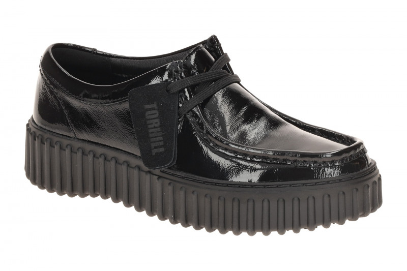 Clarks Torhill Bee Mokassin Schuhe schwarz Lack 26179111