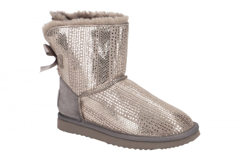 Oog Stiefel grau silber Schleife Boots