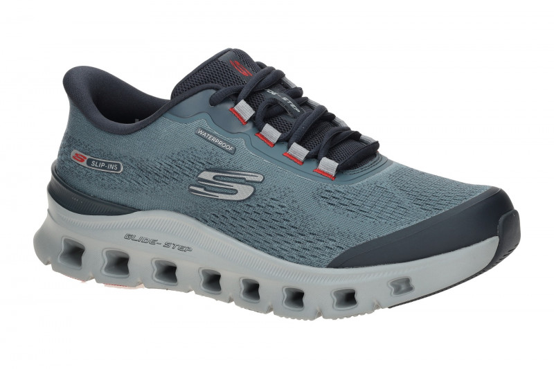 Skechers Glide Step Pro Schuhe blau grau SLIP-INS Wasserdicht 233135