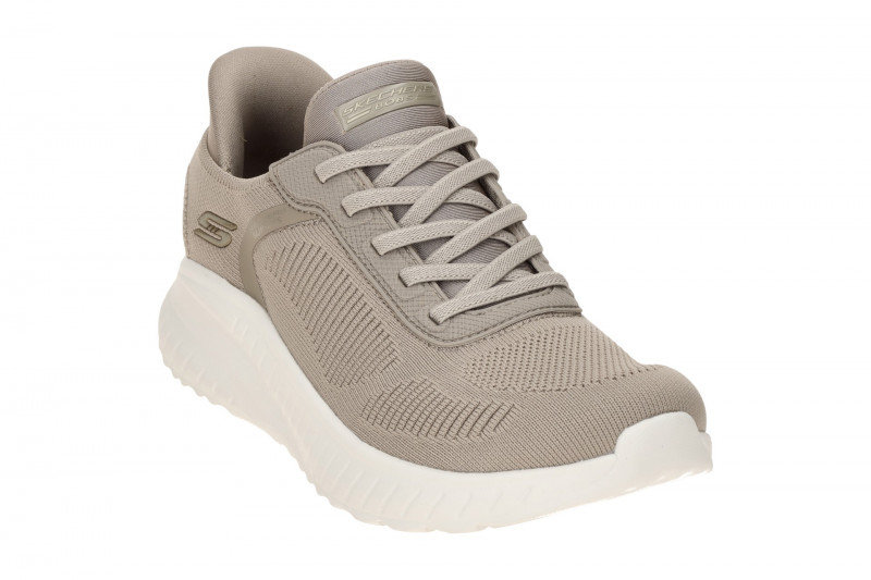 Skechers Bobs Squad Chaos Schuhe grau taupe SLIP-INS 117497