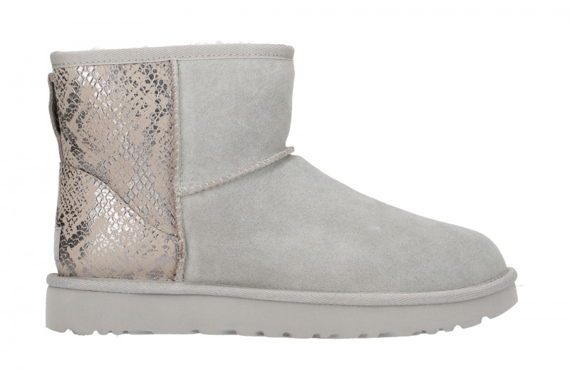 UGG Stiefel grau silber Classic Mini Metallic Snake