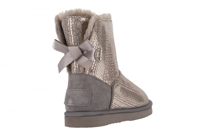 Oog Stiefel grau silber Schleife Boots