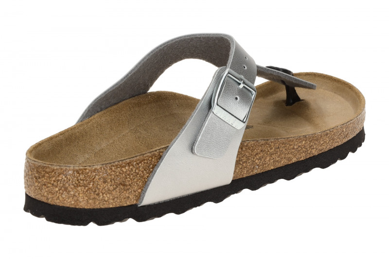 Birkenstock Gizeh BS Pantolette silber SCHMAL-Weit 43853