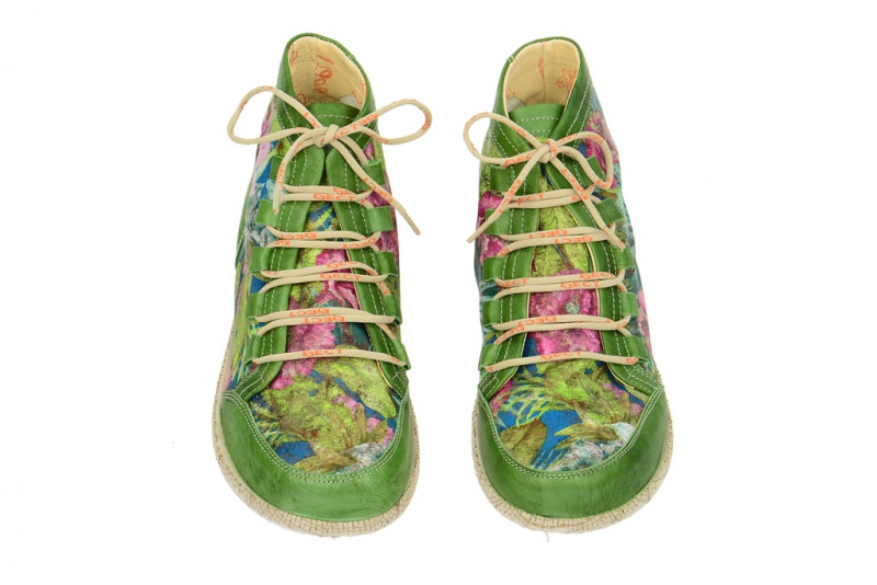 Eject Road Sneaker in mattgrün + flower multi print