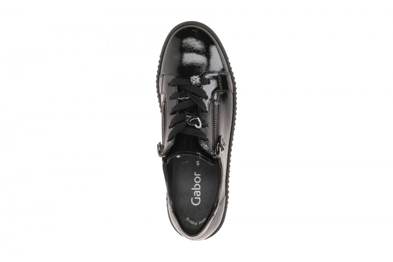 Gabor Schuhe Sneaker schwarz Lack Schmuck 73.339.97