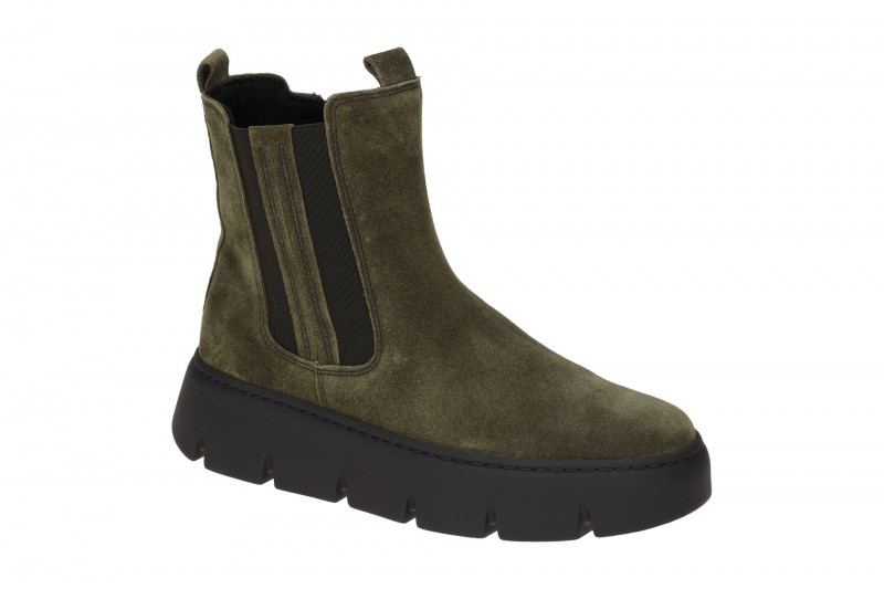 Gabor Stiefelette olive grün Chunky Boots Velour 53.743.11